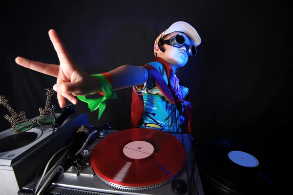 Cool niño DJ en acción —  Fotos de Stock