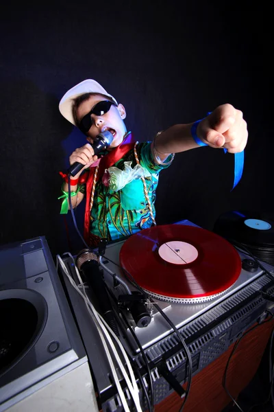 DJ bambino cool in azione — Foto Stock