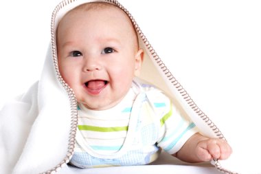 Beautiful smiling baby 4 month old clipart