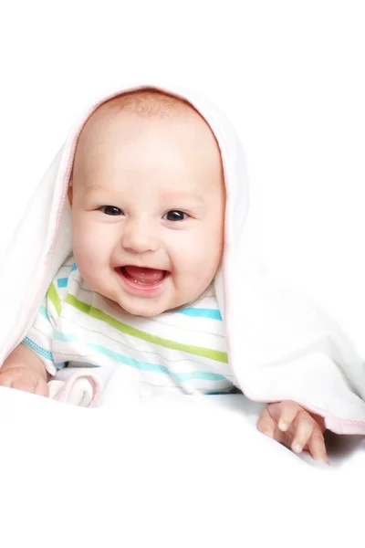 Roliga vackra baby 4 månad gammal — Stockfoto