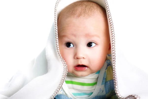 Verkennen van de wereld, 4 maand oude baby — Stockfoto