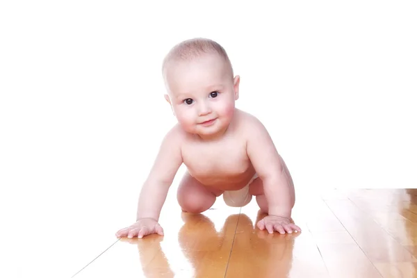 Baby 6 månader gammal i blöja — Stockfoto