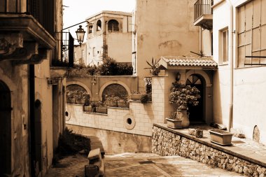 Old Italy ,Sicily, Milazzo city clipart