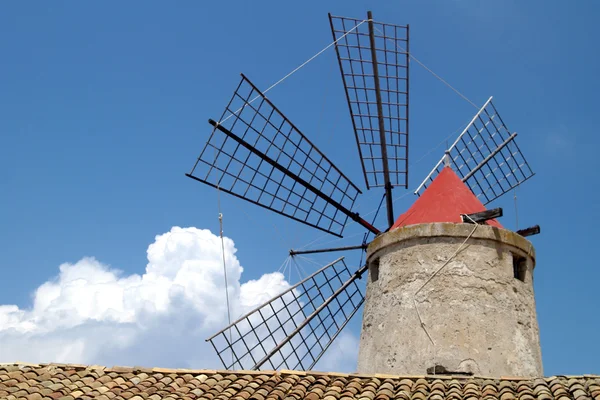 stock image Old Italy ,Sicily, windmill