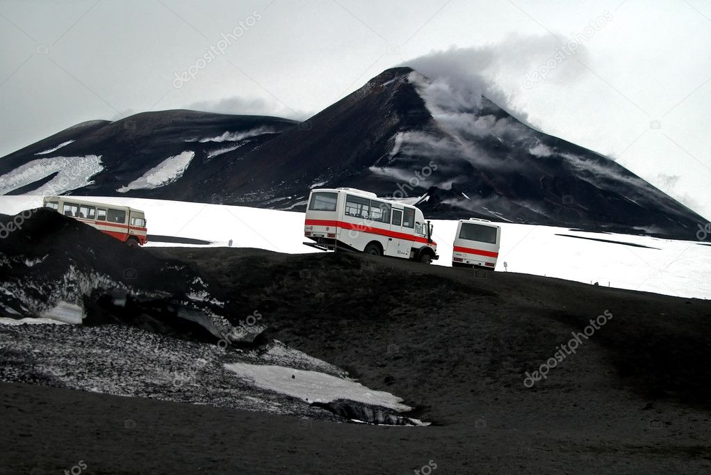 Eruption Mount Etna in Sicily