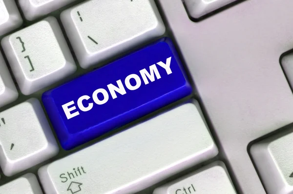 Ekonomi düğme üstünde klavye — Stok fotoğraf