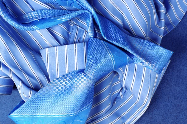 Blauwe overhemd en stropdas — Stockfoto
