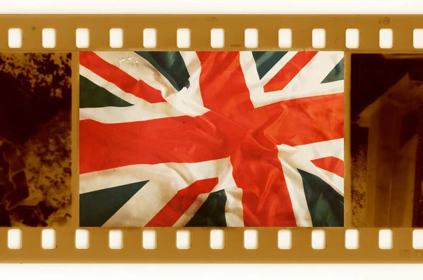 35mm s staré britské vlajky — Stock fotografie