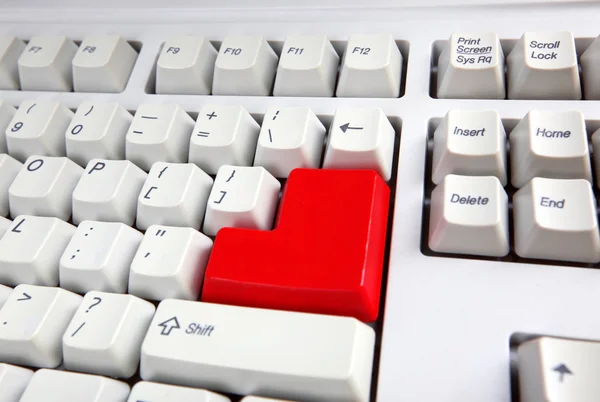 键盘与红色按钮 — 图库照片