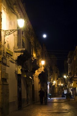 Syracuse, Sicily night street clipart