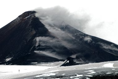 Erupting volcano Etna in Sicily clipart