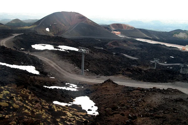 Kraters in de vulkaan etna in sicilia — Stockfoto