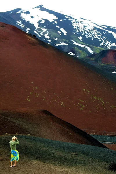 Cratères dans le volcan Etna en Sicile — Photo