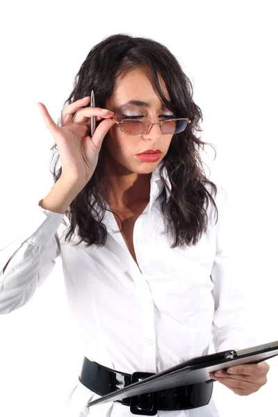 Donna d'affari con gli occhiali — Foto Stock