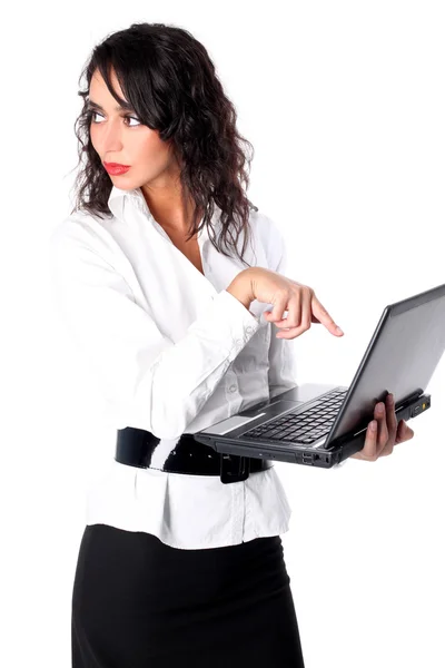 Geschäftsfrau mit PC — Stockfoto