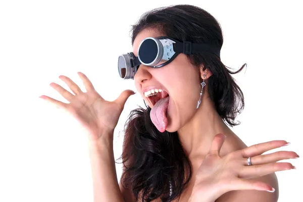 Mädchen mit Sonnenbrille überrascht — Stockfoto