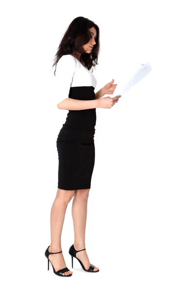 Businesswoman with paper — Stock Photo, Image