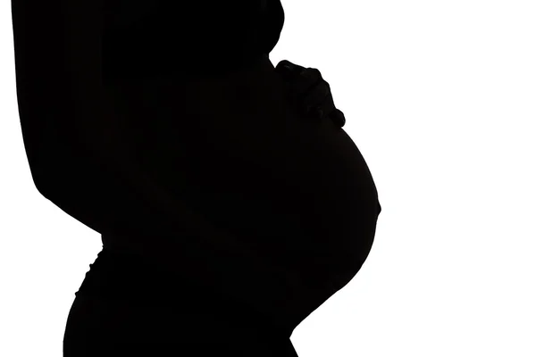 Hamile anne silüeti — Stok fotoğraf
