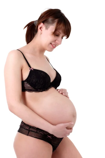 40 週間の妊娠中の母親 — ストック写真