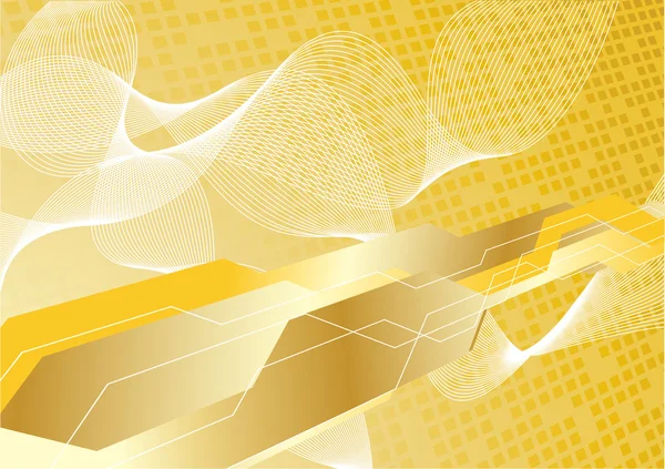 ゴールド カラーのベクトル ハイテクの背景 — ストックベクタ
