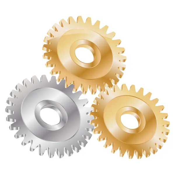 stock vector Silver and gold gears