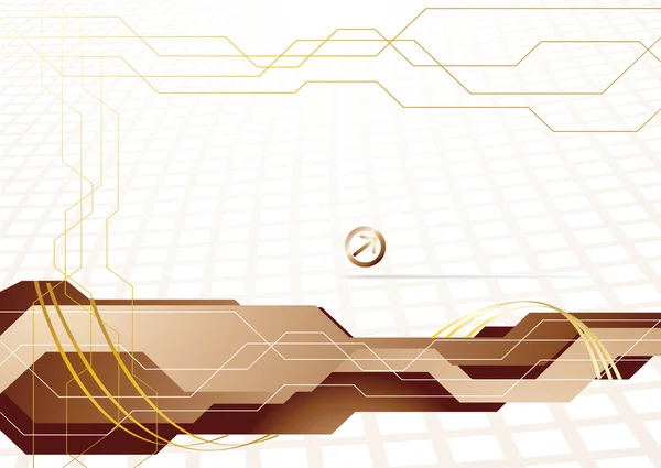 Vektor högteknologisk mall i guld färg — Stock vektor
