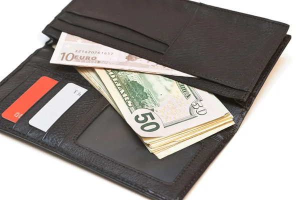 Purse with money. Royalty Free Stock Photos