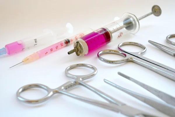 Syringe and vaccine — Stock Photo, Image
