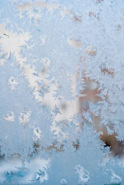 Imagen helada en una ventana — Foto de Stock