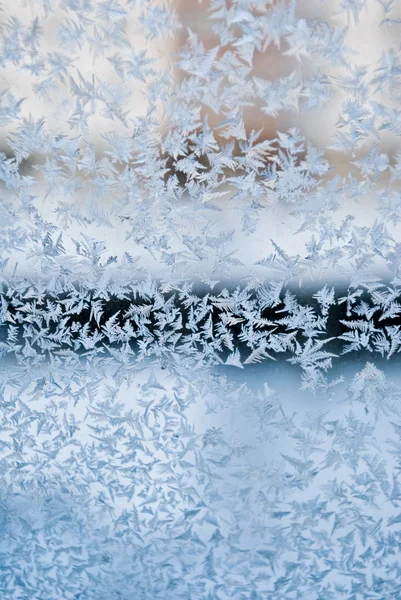 Frosty afbeelding op een venster — Stockfoto