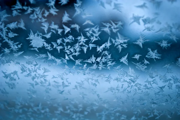 Imagen helada en una ventana — Foto de Stock