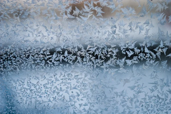 Frosty picture on a window — Stock Photo, Image