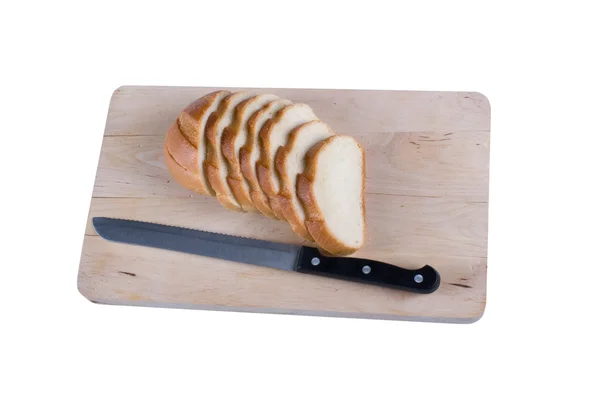 在菜板上的长条面包 — 图库照片