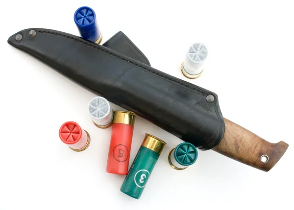 Knife and cartridges. — Stock Photo, Image