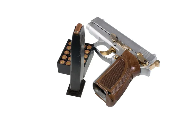 Silvery pistol — Stock Photo, Image