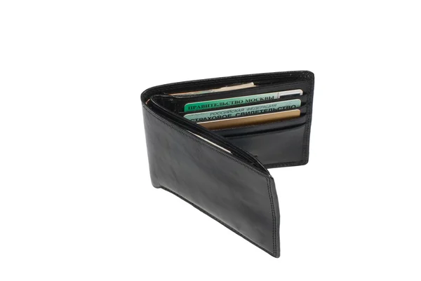 Svart plånbok. — Stockfoto