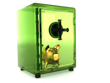 Transparent green safe clipart