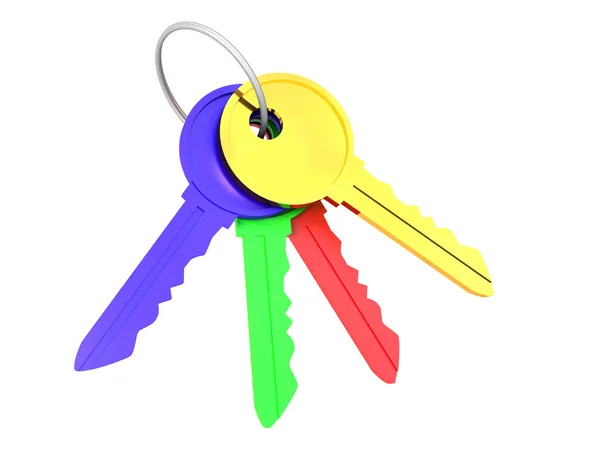 Bunch of multi-coloured keys — Stock Photo, Image
