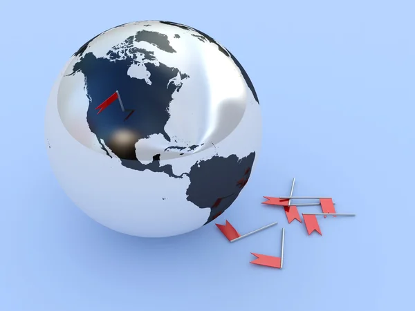 Globe and flags — Stock Photo, Image