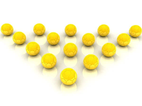 Группа золотых шариков — стоковое фото