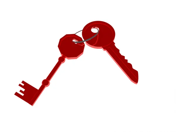 Two red keys — Stock Photo, Image