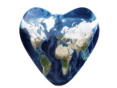 Earth as a heart clipart