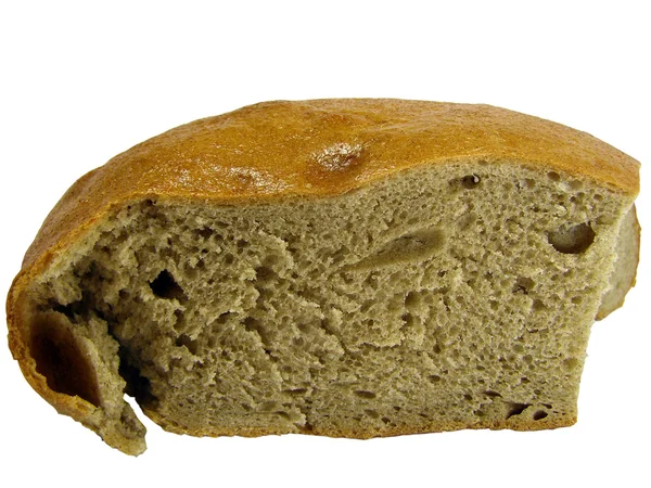 Roti dibelah pada latar belakang putih — Stok Foto
