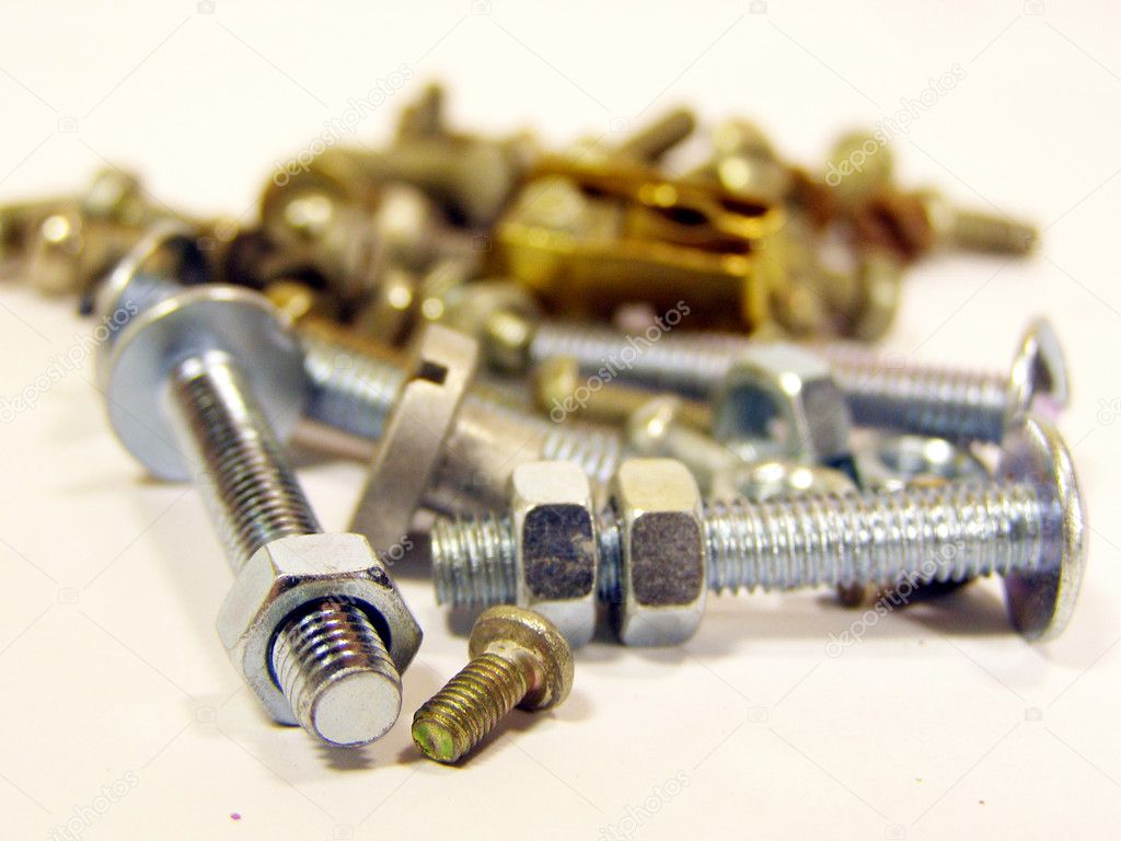 The bolts and screw nuts for hardware