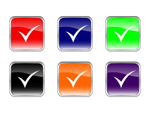 Botón símbolo de verificación — Vector de stock