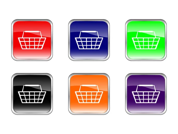 Botão de compras cesta — Vetor de Stock