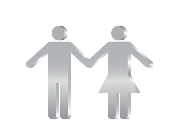 3d Mann und Frau — Stockvektor