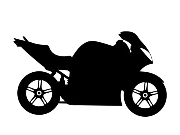 Schwarze Silhouette auf einem Motorrad. Vektorillustration. — Stockvektor