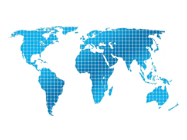 Quadrados de fundo e mapa do mundo — Fotografia de Stock