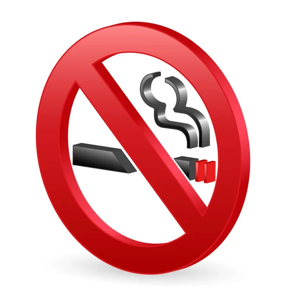 3D rökning förbjuden-skylt — Stock vektor